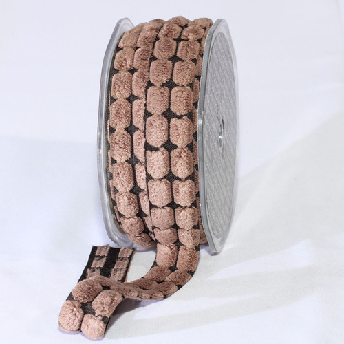 Chocolate Brown Blocks Woven Edge Craft Ribbon 0.75" x 40 Yards - IMAGE 1