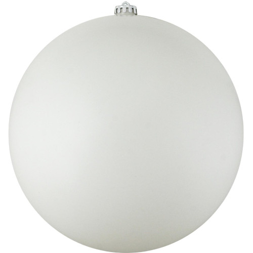 Matte Shatterproof Commercial Christmas Ball Ornament - 10" (250mm) - Winter White - IMAGE 1