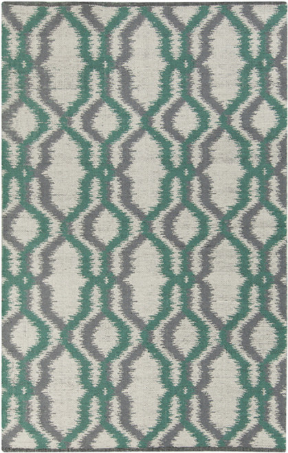 8' x 11' Green and Gray Mirrored Area Throw Rug - IMAGE 1