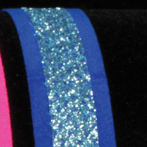 Blue Glitter Wired Craft Ribbon 0.5" x 60 Yards - IMAGE 1