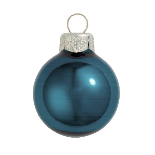 Pearl Finish Glass Christmas Ball Ornaments - 7" (180mm) - Marine Blue - IMAGE 1