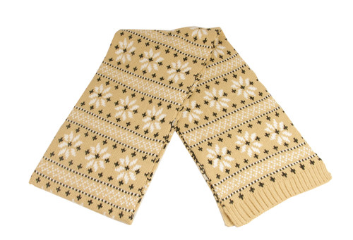 60" Unisex Light Khaki Jacquard Knit Winter Scarf - IMAGE 1