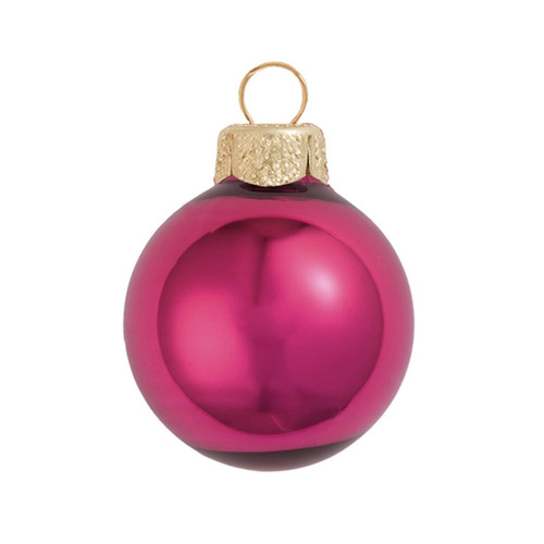 Shiny Finish Glass Christmas Ball Ornaments - 4.75" (120mm) - Bordeaux - 4ct - IMAGE 1