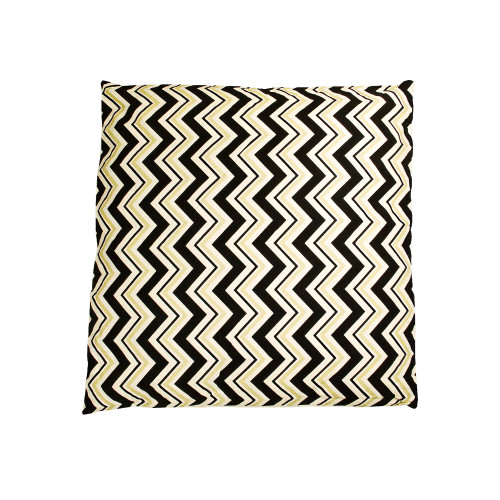 30" Black and Ivory Chevron Over Sized Floor Throw Pillow - IMAGE 1
