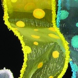 Yellow Spot Sheer Wired Craft Ribbon 1.5" x 80 Yards - IMAGE 1