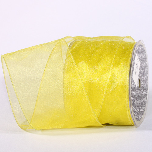 Green Sheer Solid Wired Craft Ribbon 3" x 27 Yards - IMAGE 1
