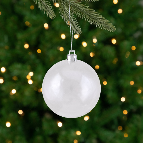 Shiny Finish Glass Christmas Ball Ornament - 2.75" (70mm) - Clear - IMAGE 1