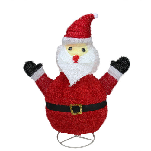 32" Red and White Pre-Lit Santa Claus Christmas Outdoor Decor - IMAGE 1