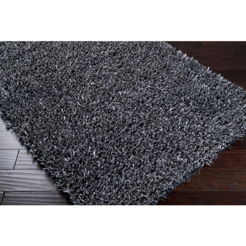 3.5' x 5.5' Timbre Caviar Blue Gray Shag Area Throw Rug - IMAGE 1