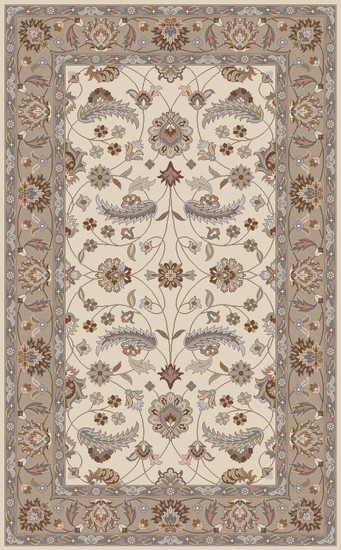 2' x 4' Claudius Antique White and Bronze Hand Tufted Wool Hearth Area Throw Rug - IMAGE 1