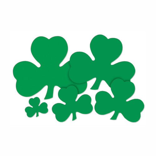 Club Pack of 144 St. Patrick's Day Shamrock Cutout Party Decorations 5" - IMAGE 1