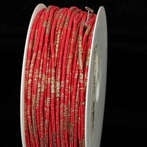 Red and Gold Wired Craft Ribbon 0.25" x 55 Yards - IMAGE 1