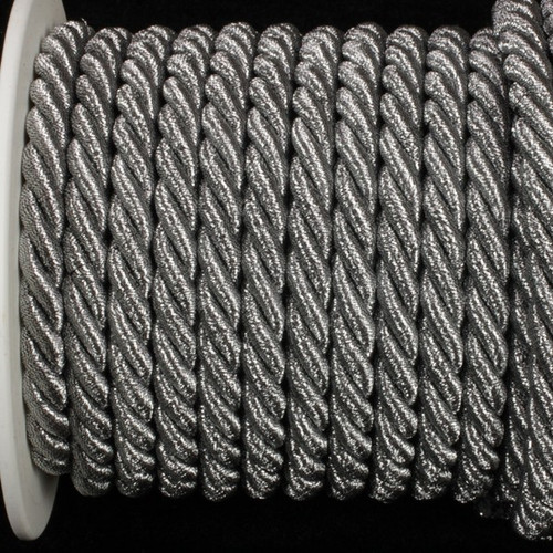 Cloud Gray Braided Cording Wired Craft Ribbon 0.25" x 16 Yards - IMAGE 1