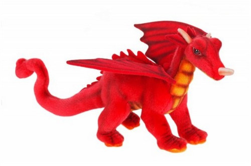 Set of 3 Red and Orange Handcrafted Soft Plush Mini Great Dragon Stuffed Animals11.75" - IMAGE 1