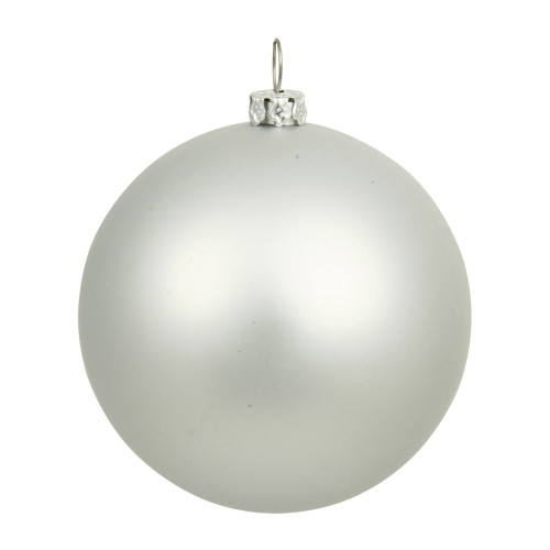 Matte Silver UV Resistant Commercial Drilled Shatterproof Christmas Ball Ornament 15.75"(400mm) - IMAGE 1