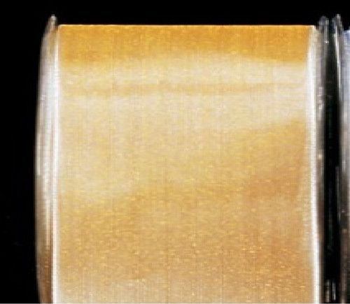 Yellow and Silver Solid Wired Edge Craft Ribbon 2" x 50 Yards - IMAGE 1