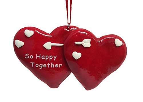 Club Pack of 24 Red and White "So Happy Together" Hearts Valentine's Day Ornaments 4.25" - IMAGE 1