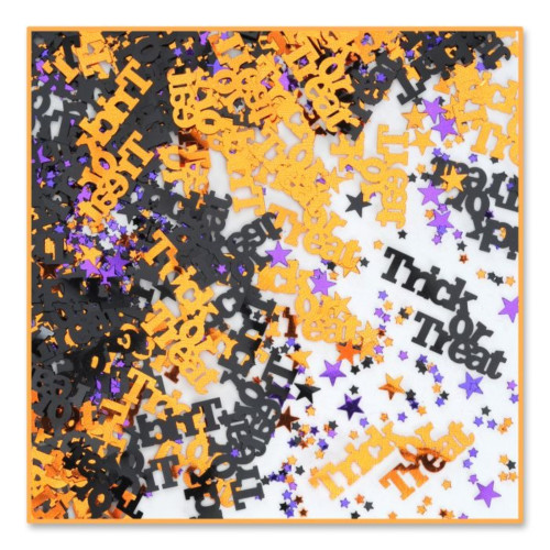 Trick or Treat Halloween Confetti Bags - 0.5 oz. - Multicolor - Pack of 6 - IMAGE 1