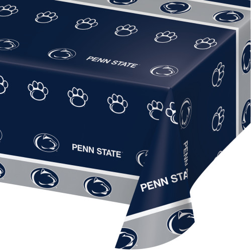 Disposable NCAA Penn State Nittany Lions Tailgating Party Table Covers - 108" - Club Pack of 12 - IMAGE 1