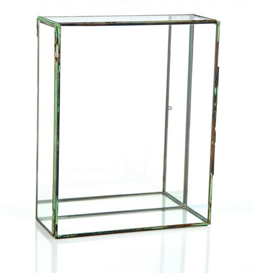10" Clear and Brown Contemporary Terrarium Rectangular Glass Tabletop Decor - IMAGE 1