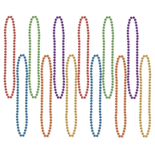 Club Pack of 144 Vibrantly Colored Small Round Beaded Necklace Birthday Party Favors 33'' - IMAGE 1