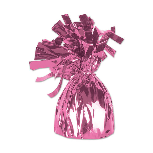 Club Pack of 12 Metallic Pink Party Balloon Weight Decorative Birthday Centerpieces 6 oz - IMAGE 1