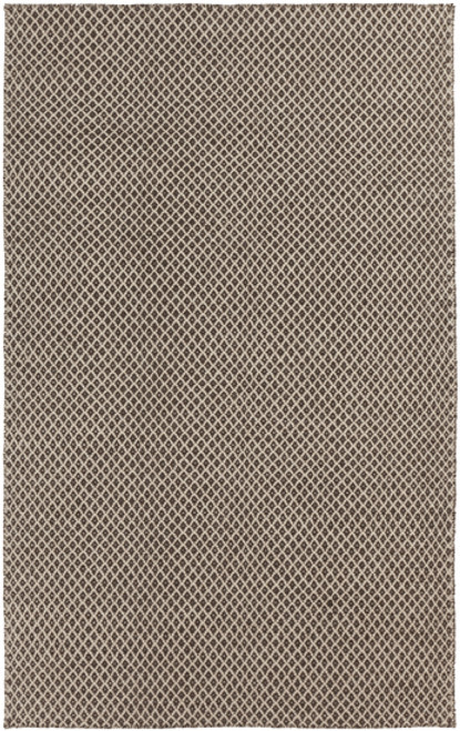 5' x 8' Gray and Brown Hand Woven Wool Throw Rug - IMAGE 1