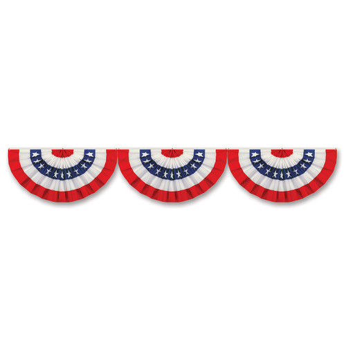Club Pack of 12 Patriotic Bunting Double-Sided Paper Cut-outs - 6' - IMAGE 1
