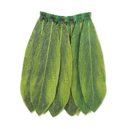 Pack of 6 Luau Green Ti Leaf Adult Women's Hula Skirts Costume Accessories - One Size - IMAGE 1