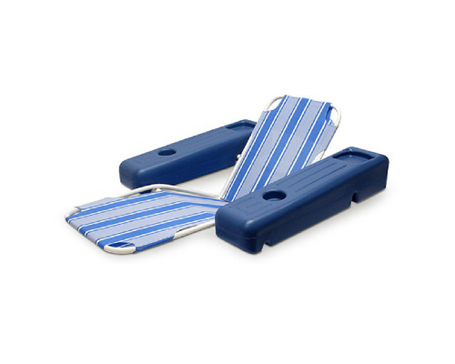 Blue and White Striped Caribbean Floating Swimming Pool Comfort Lounge, 53-Inch - IMAGE 1