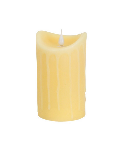 5" Pre-Lit Ivory Battery Operated Flameless LED Pillar Candle - IMAGE 1