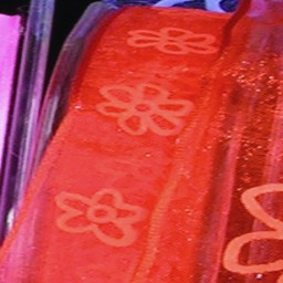 Orange Floral Wire Edged Craft Ribbon 0.5" x 54 Yards - IMAGE 1