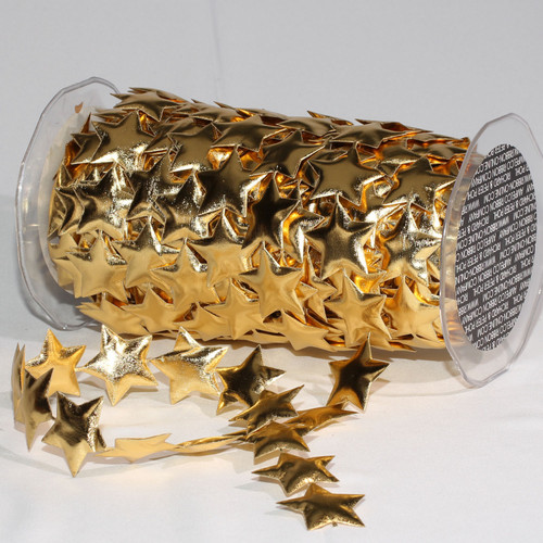 Gold Fine Lame Stars Craft Ribbon 1.5" x 20 Yards - IMAGE 1