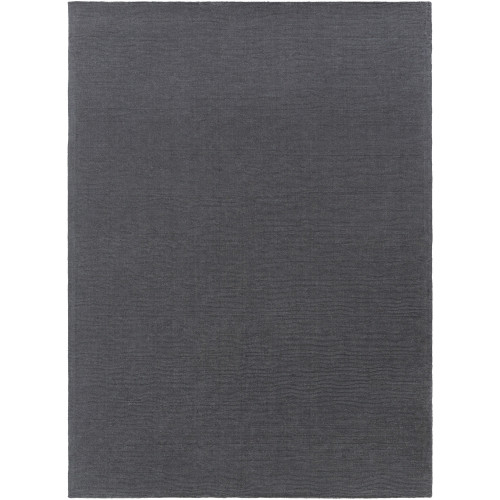 8' x 11' Charcoal Gray Solid Hand Loomed Rectangular Area Throw Rug - IMAGE 1