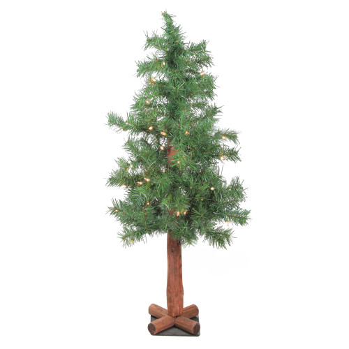 3' Pre-Lit Medium Woodland Alpine Artificial Christmas Tree - Clear Lights - IMAGE 1