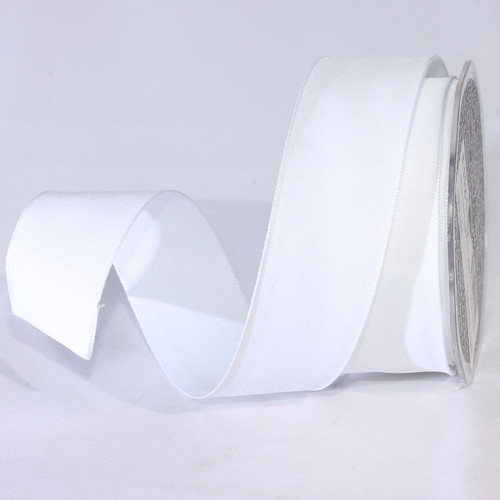 White Solid Taffeta Wired Craft Ribbon 1.5" x 100 Yards - IMAGE 1