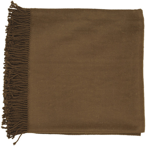 50" x 67" Right At Home Cozy Brown Throw Blanket - IMAGE 1