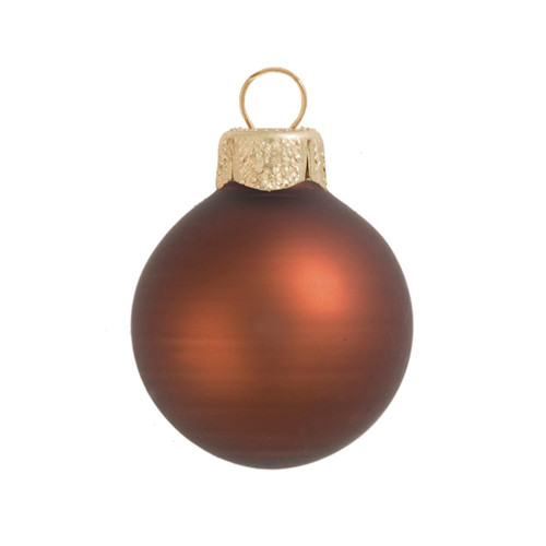 6ct Brown Matte Finish Glass Christmas Ball Ornaments 4" (100mm) - IMAGE 1