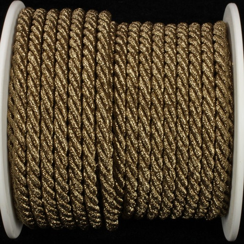 Antique Gold Metalized Braided Cording Craft Ribbon 0.25" x 27 Yards - IMAGE 1