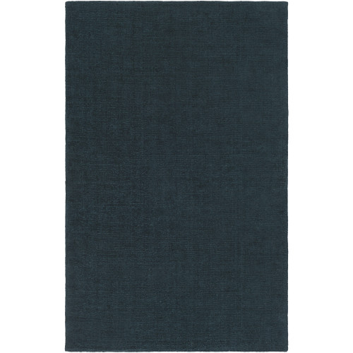 7.5' x 9.5' Jade Black Hand Loomed Solid Rectangular Area Throw Rug - IMAGE 1