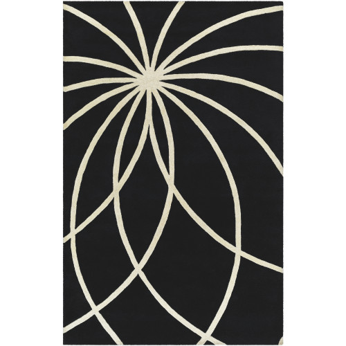 12' x 15' Black and White Contemporary Area Throw Rug - IMAGE 1