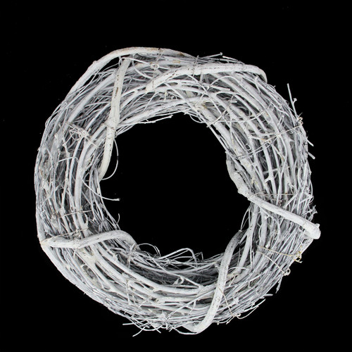 White Country Rustic Twig Artificial Christmas Wreath - 10.5-Inch, Unlit - IMAGE 1