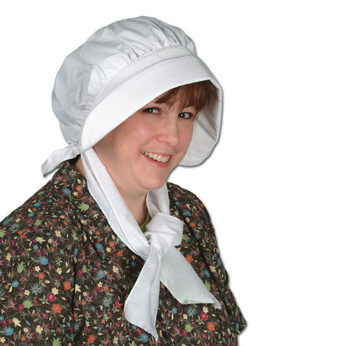 Club Pack of 6 White Pilgrim Women Bonnet Halloween Costume Accessory - One Size - IMAGE 1