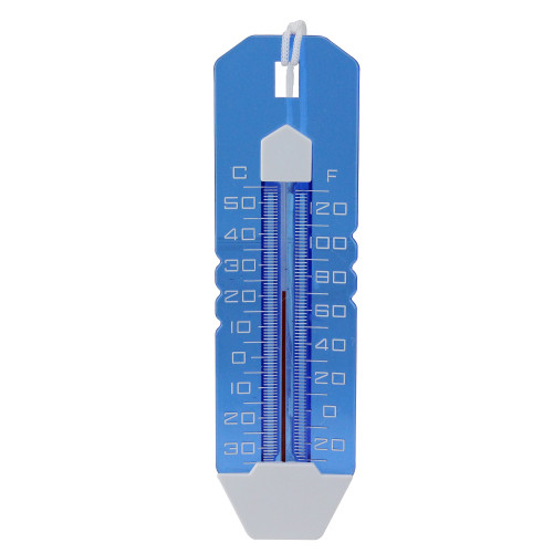 10.25" Blue Easy-Read Transparent Swimming Pool Thermometer with Cord - IMAGE 1