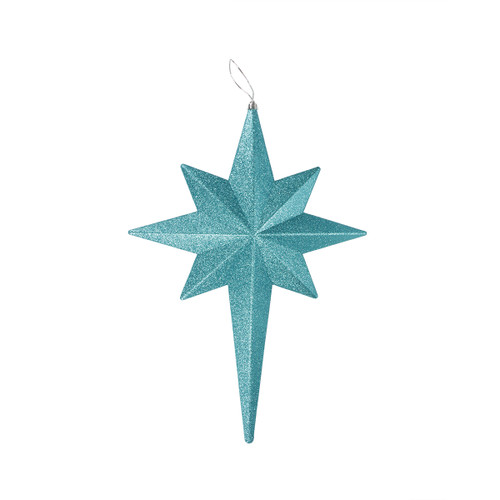 20" Turquoise Blue Glittered Bethlehem Star Shatterproof Christmas Ornament - IMAGE 1