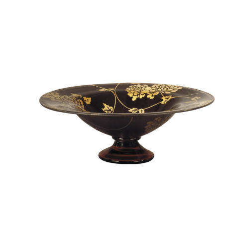 13.75" Bistre and Preston Footed Hand Blown Decorative Bowl - IMAGE 1