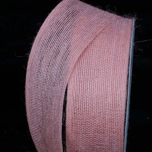 Peach Pink Woven Edge Craft Ribbon 2" x 27 Yards - IMAGE 1