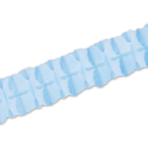 Pack of 12 Packaged Light Blue Tissue Leaf Garland Decorations 4.5" x 12' - IMAGE 1