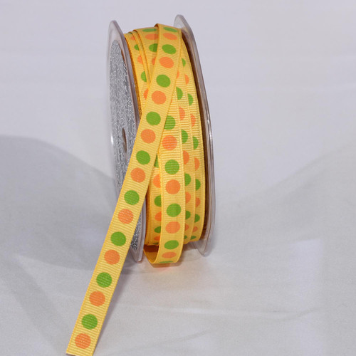 Orange and Green Polka Dots Craft Ribbon 3" x 108 Yards - IMAGE 1