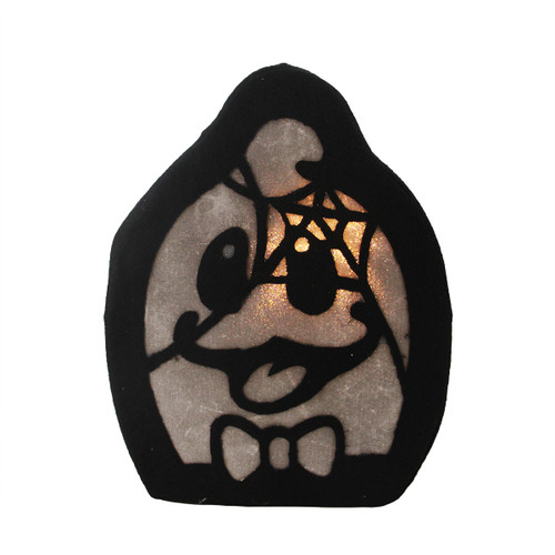 12" Black LED Lighted Spooky Ghost Face Halloween Tabletop Decor - IMAGE 1